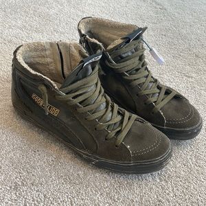 Golden Goose Slide High Tops - Army Green